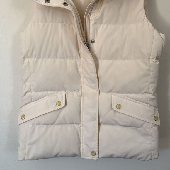 Talbots Petite Puffer Vest‎ Small Petite Ivory Down-Filled Winter Layer - Picture 4 of 11